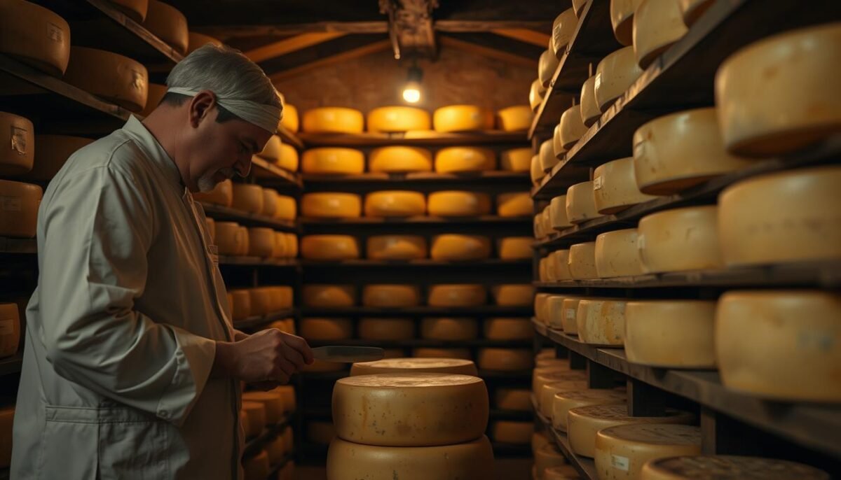 aging conditions for Parmesan cheese