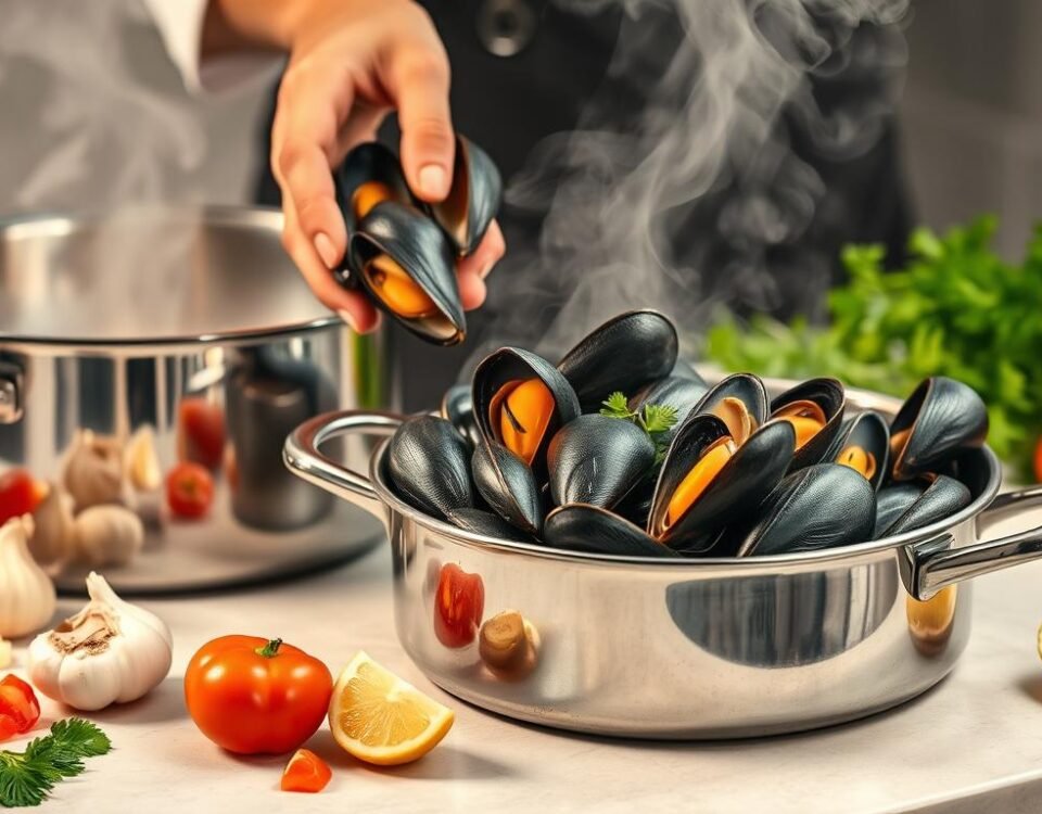 Cooking mussels