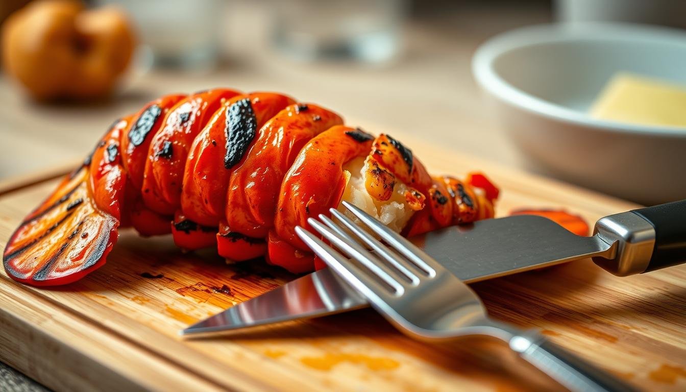 Grilling lobster tails