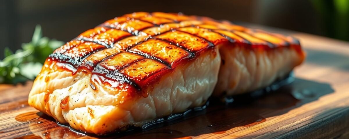 Grilling salmon