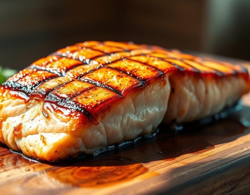 Grilling salmon