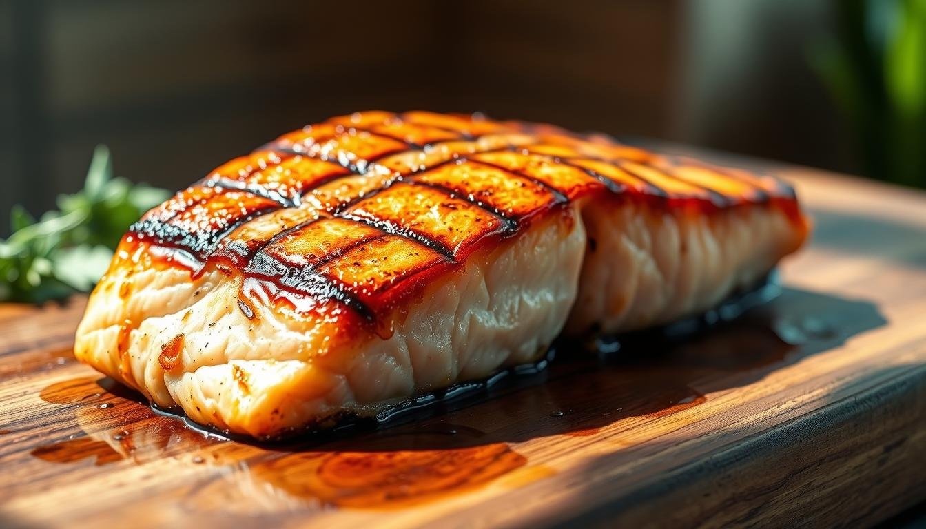 Grilling salmon