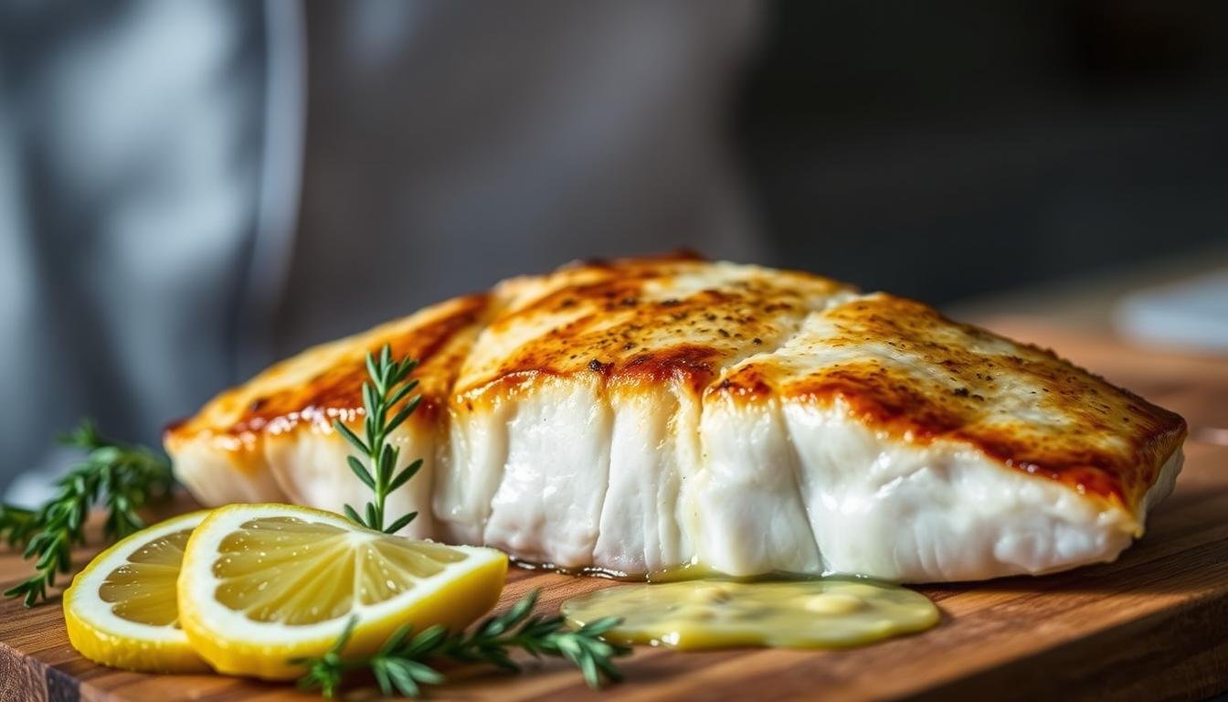 Pan-searing sea bass