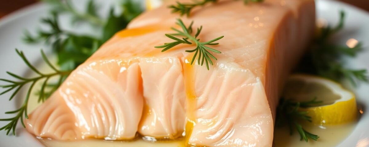 Poached salmon