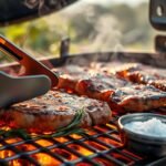 Grilling pork steaks