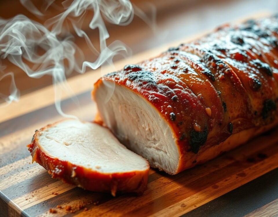 Smoking pork loin