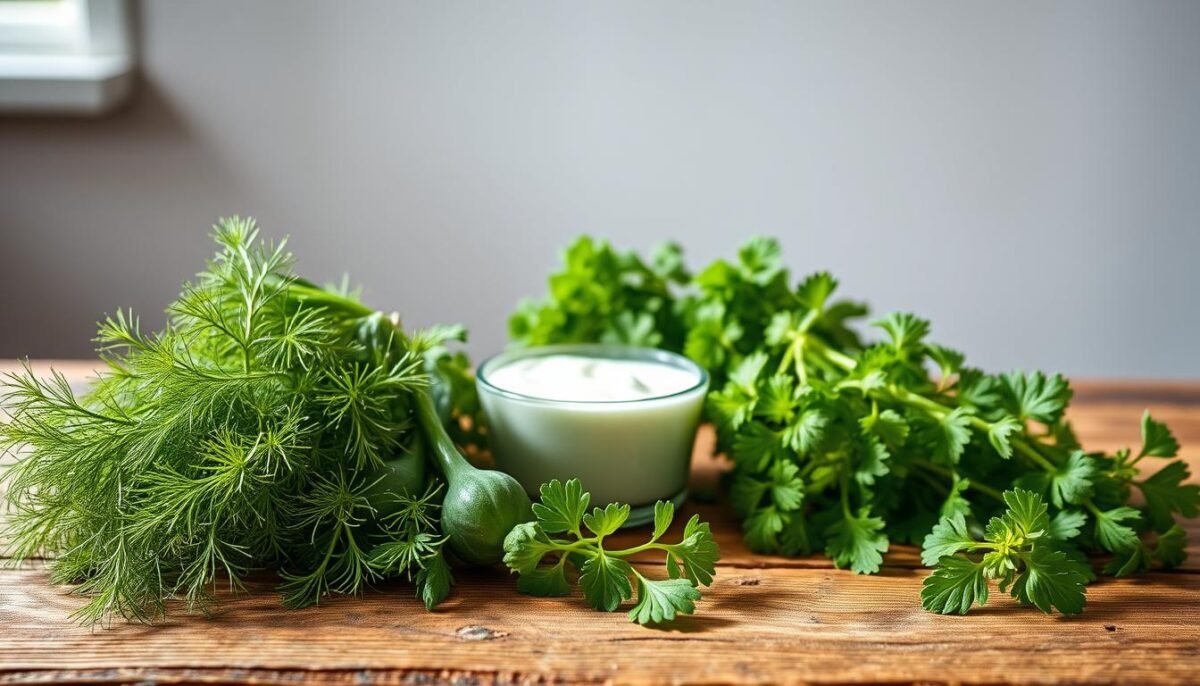 fresh herbs for tzatziki