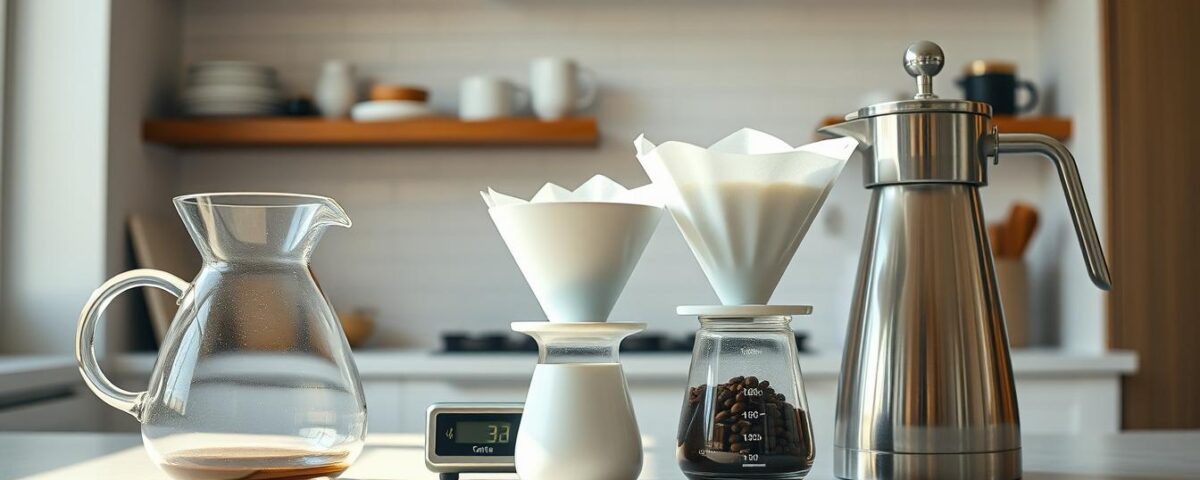 Pour over brewing steps