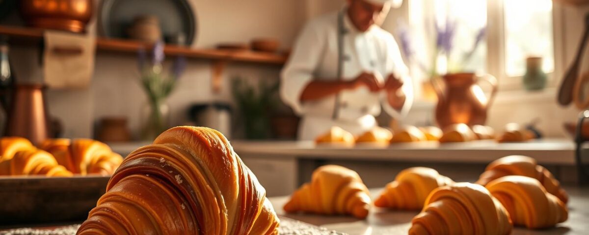 Classic french croissant baking