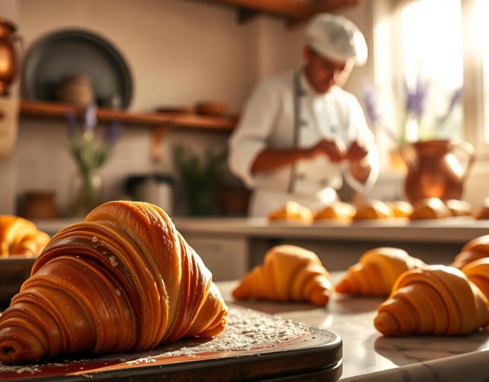Classic french croissant baking