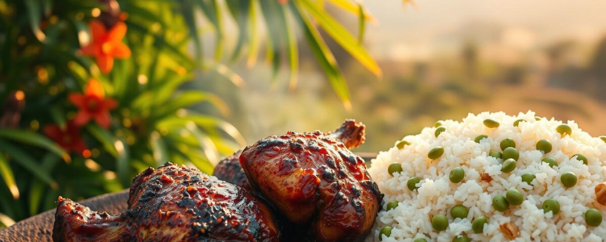 Jamaican jerk chicken rice