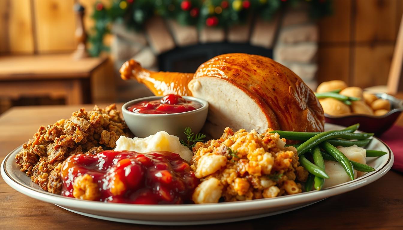Traditional thanksgiving meal plate