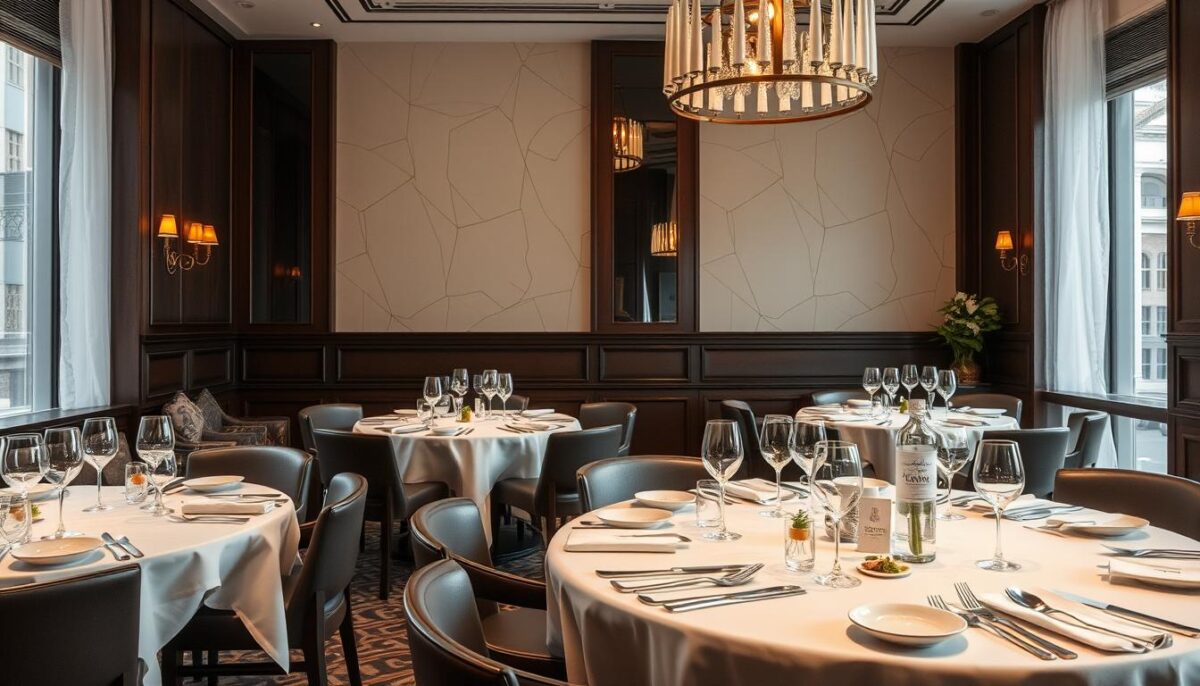 Create an image of a luxurious restaurant with a chef's table experience