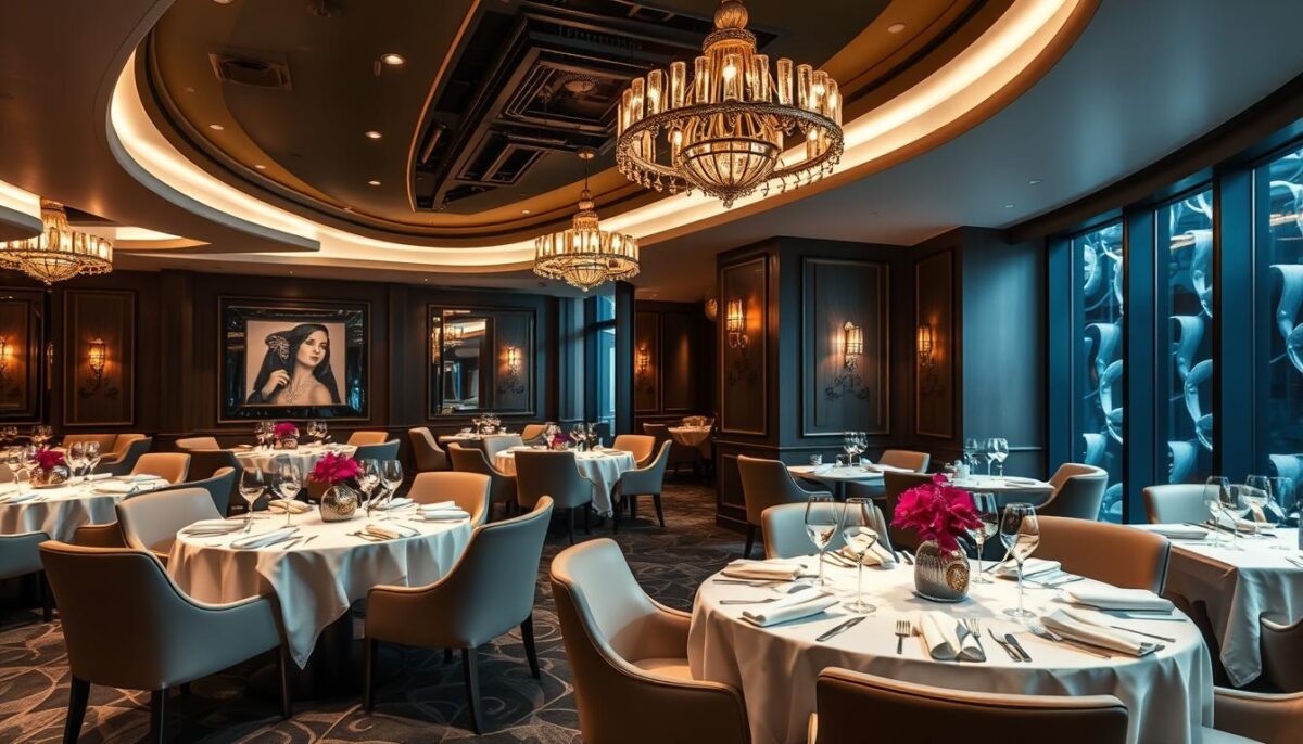 Generate an image of a luxurious VIP dining area in a high-end restaurant.