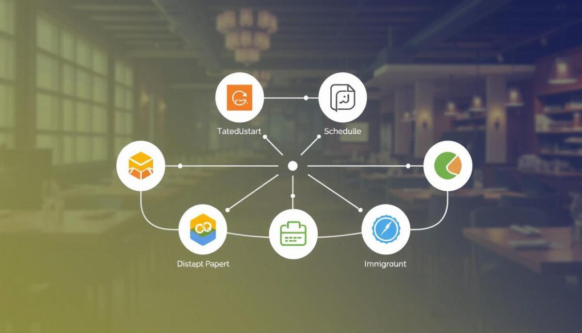 Generate an image representing restaurant scheduling software integrations