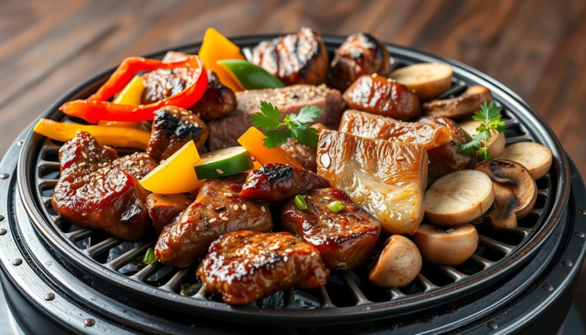 Image of a Korean BBQ-inspired dish with grilled meat and vegetables