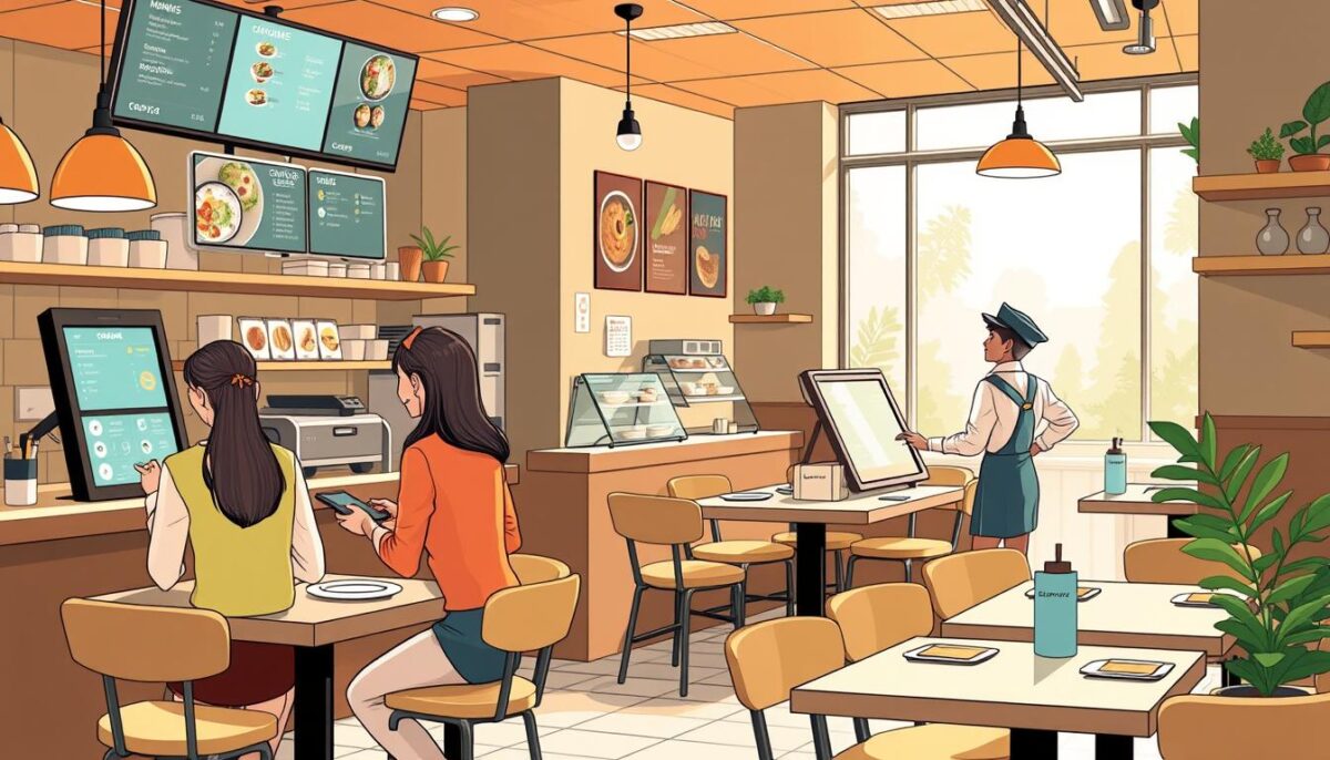 Create an image of a restaurant using an online ordering system