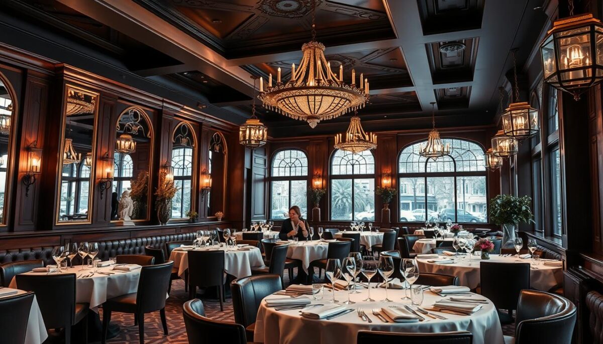 Generate an image of a luxurious restaurant with a personalized dining experience.