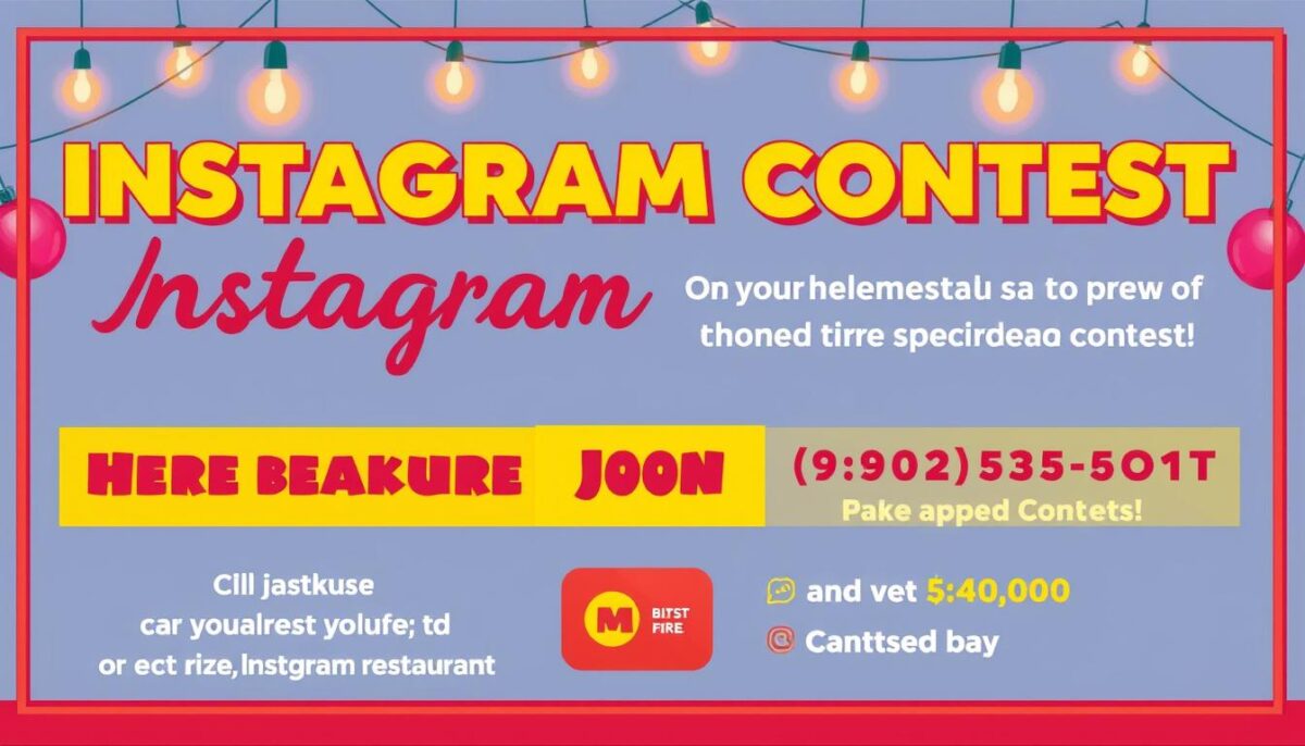 Generate an image of a restaurant contest announcement on Instagram