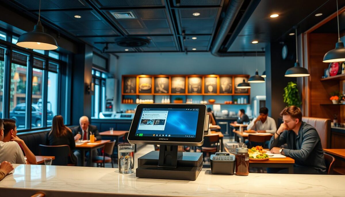 Generate an image of a restaurant using a PAR Technology POS system