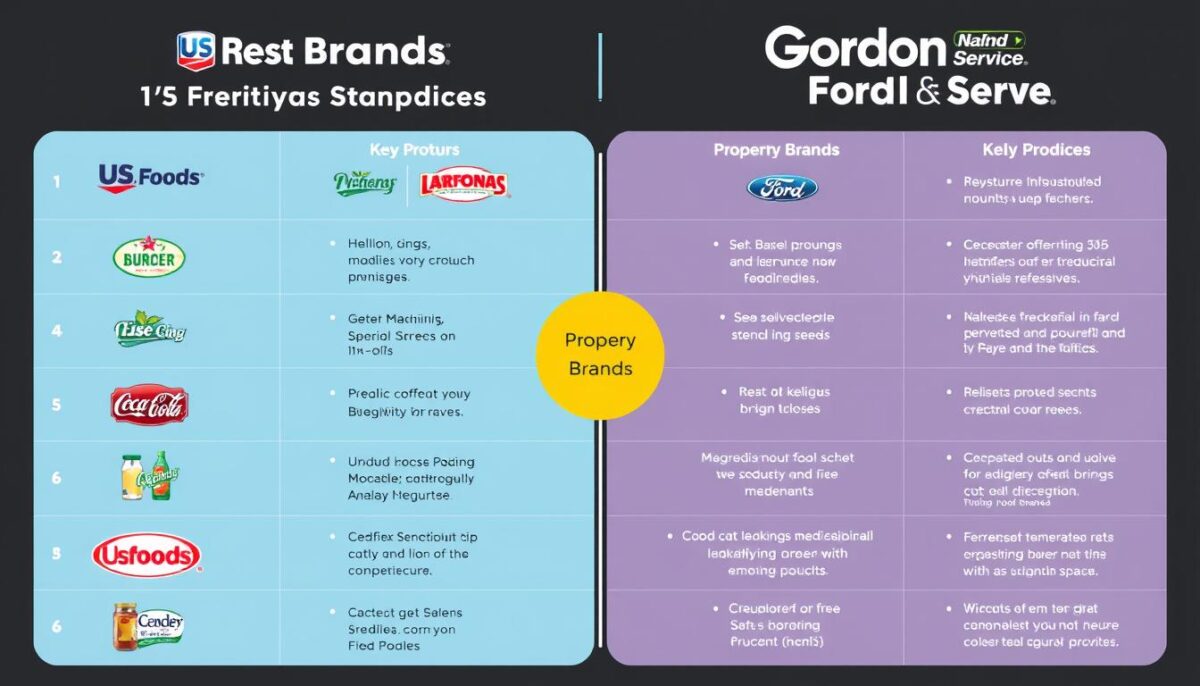 Image of a comparison between US Foods and Gordon Food Service proprietary brands