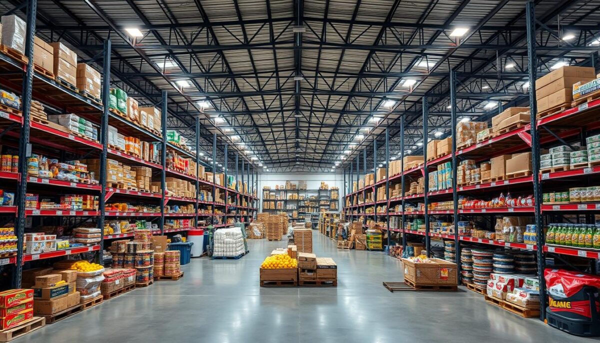 Image of a food distributor's warehouse with a wide coverage area