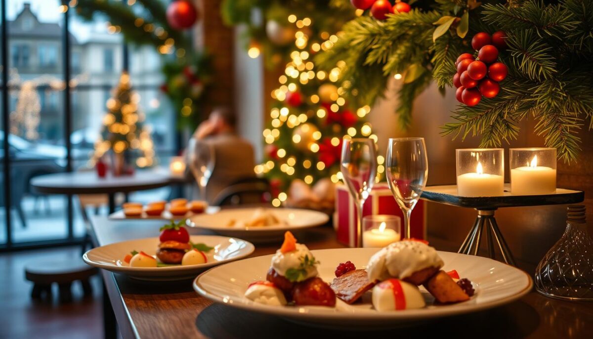 Image of a pop-up event with a special holiday menu