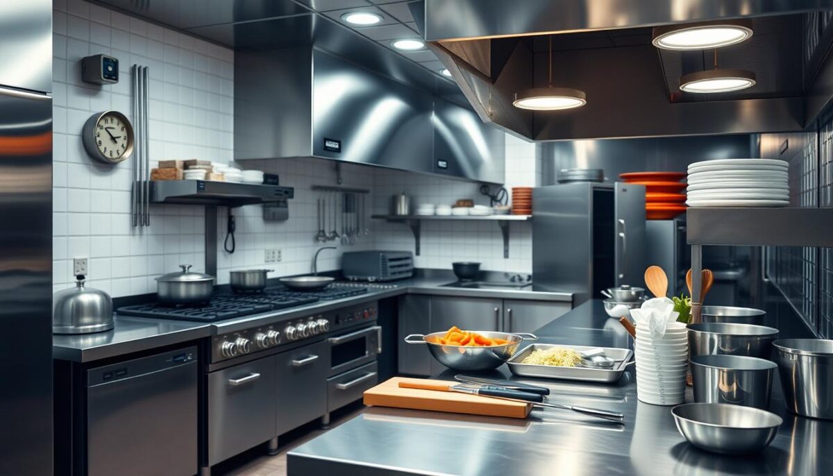 Image of a well-constructed commercial kitchen equipment