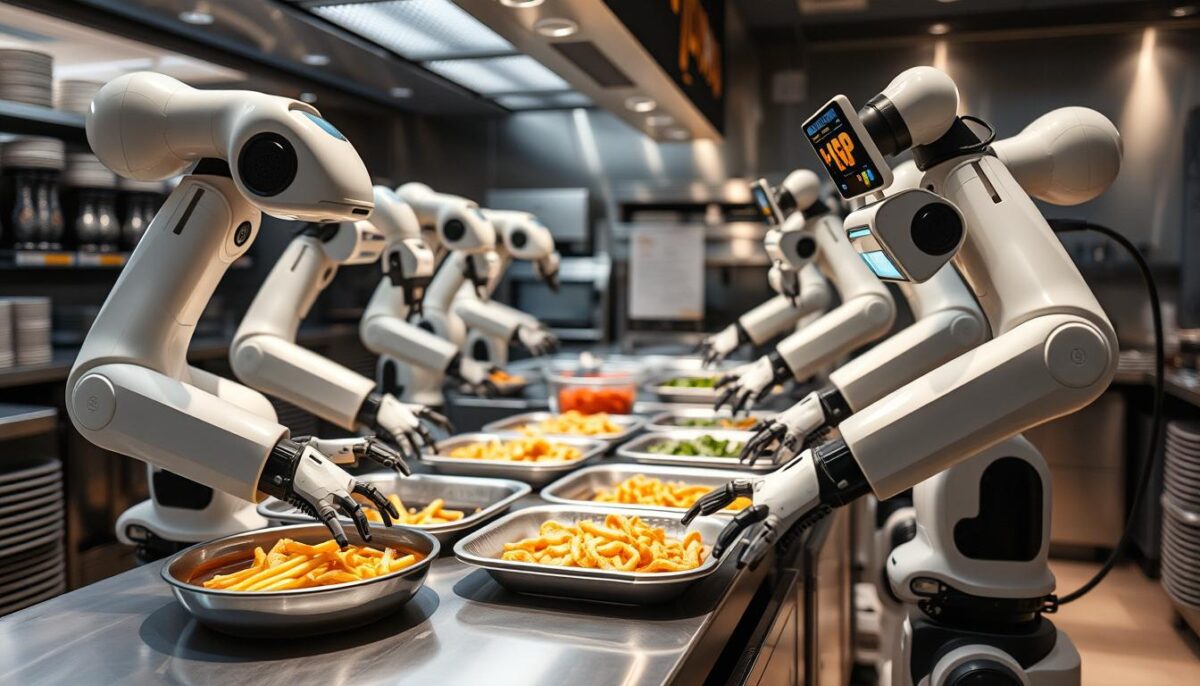 Restaurant kitchen automation robots