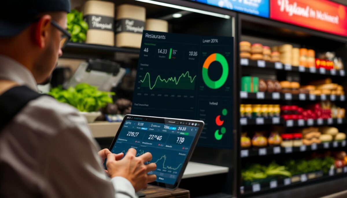Restaurant waste reduction software in action, tracking inventory and reducing waste
