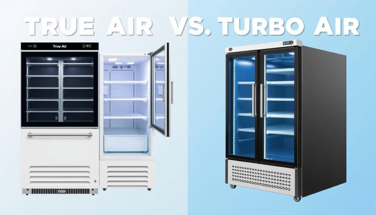 Comparison image of True and Turbo Air commercial refrigerators