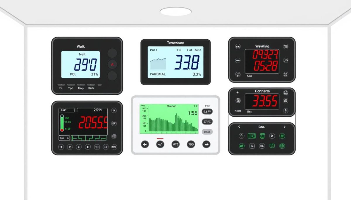 Generate an image of a walk-in cooler temperature monitoring system dashboard.