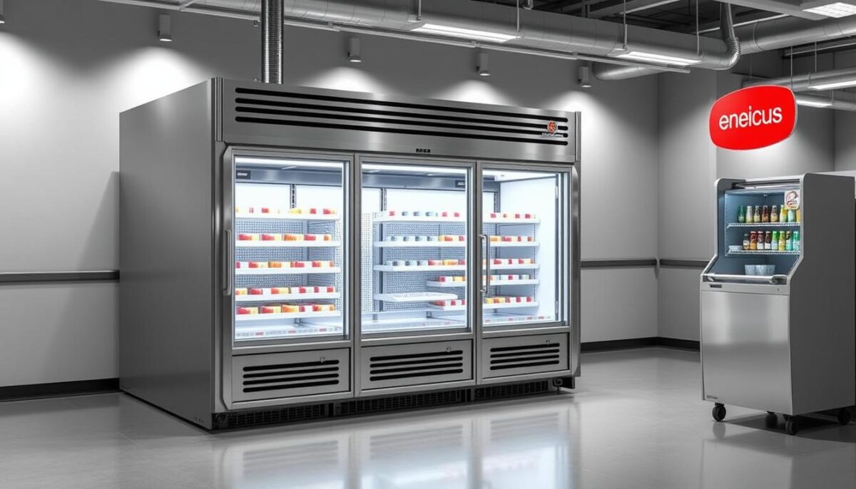 Generate an image of the Amerikooler Walk-In Refrigeration System