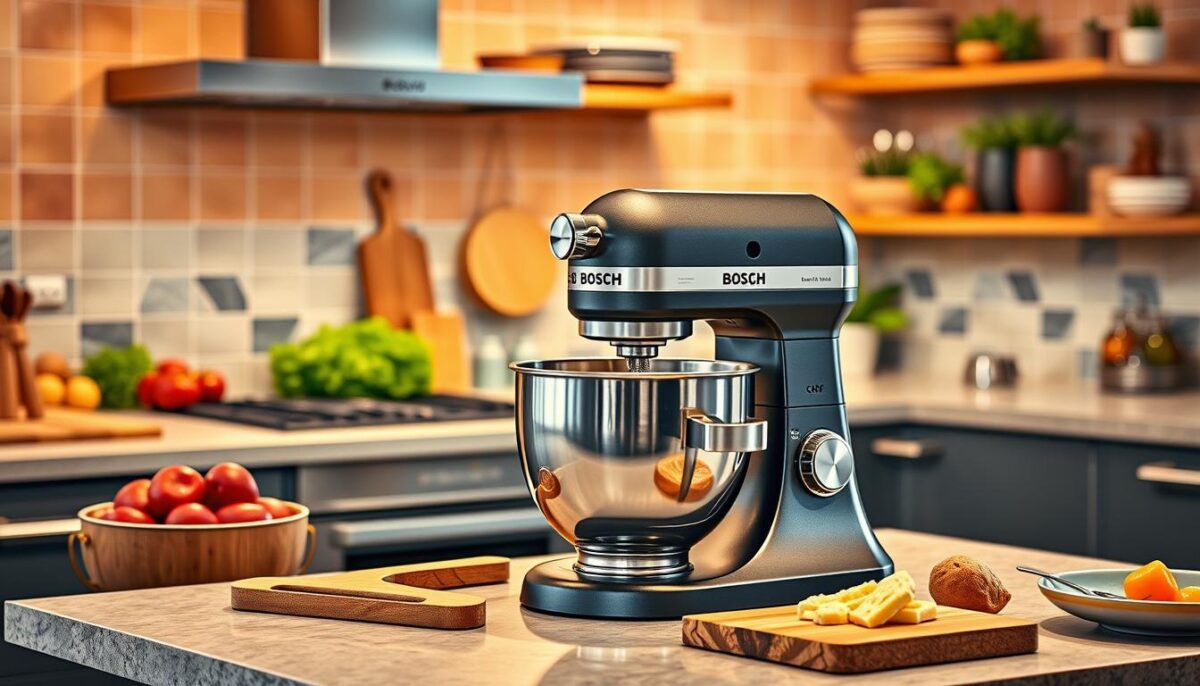 Generate an image of the Bosch Universal Mixer in a kitchen setting.