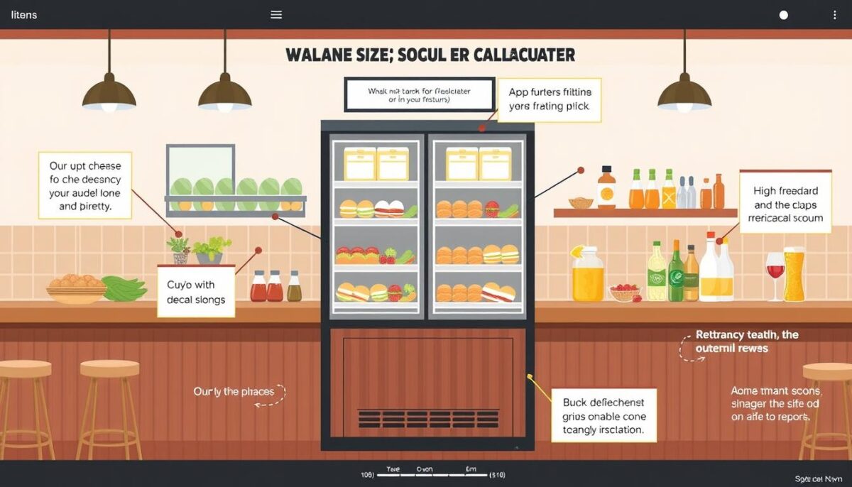 Image of a restaurant walk-in cooler size calculator tool