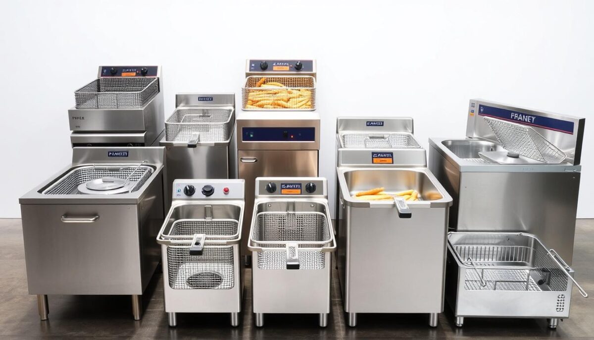 Image of various commercial fryer sizes