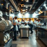 restaurant dishwashing setup
