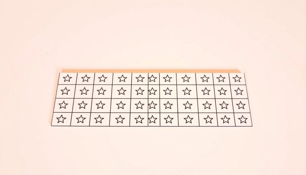 A table of Sysco review ratings sits on a plain, white background, illuminated by warm, directional lighting. The ratings are displayed as a series of 5-star icons, arranged in a grid-like formation. The icons are crisp, clear, and evenly spaced, conveying a sense of order and precision. The background is clean and uncluttered, allowing the ratings to be the sole focus of the image. The overall mood is professional, objective, and informative, reflecting the methodical approach to gathering these Sysco reviews from real restaurants.