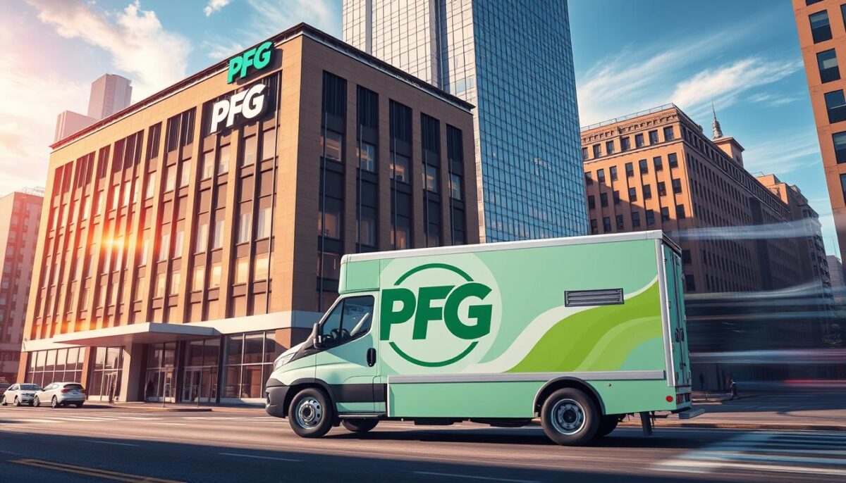 Generate an image of PFG's headquarters or a PFG delivery truck.