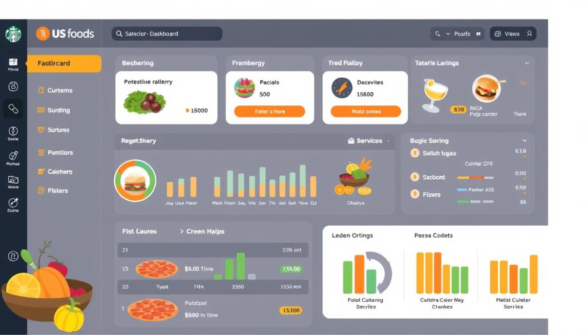 Generate an image of the US Foods Direct ordering system dashboard.