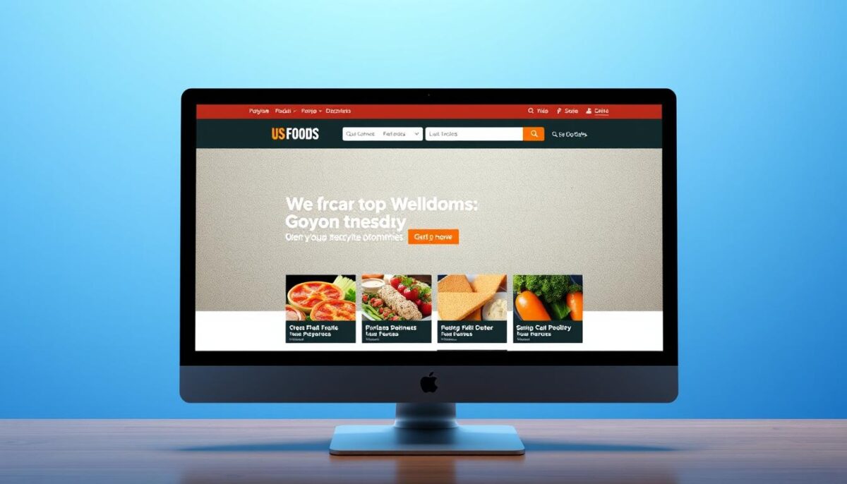 Generate an image of the US Foods website homepage on a desktop screen.