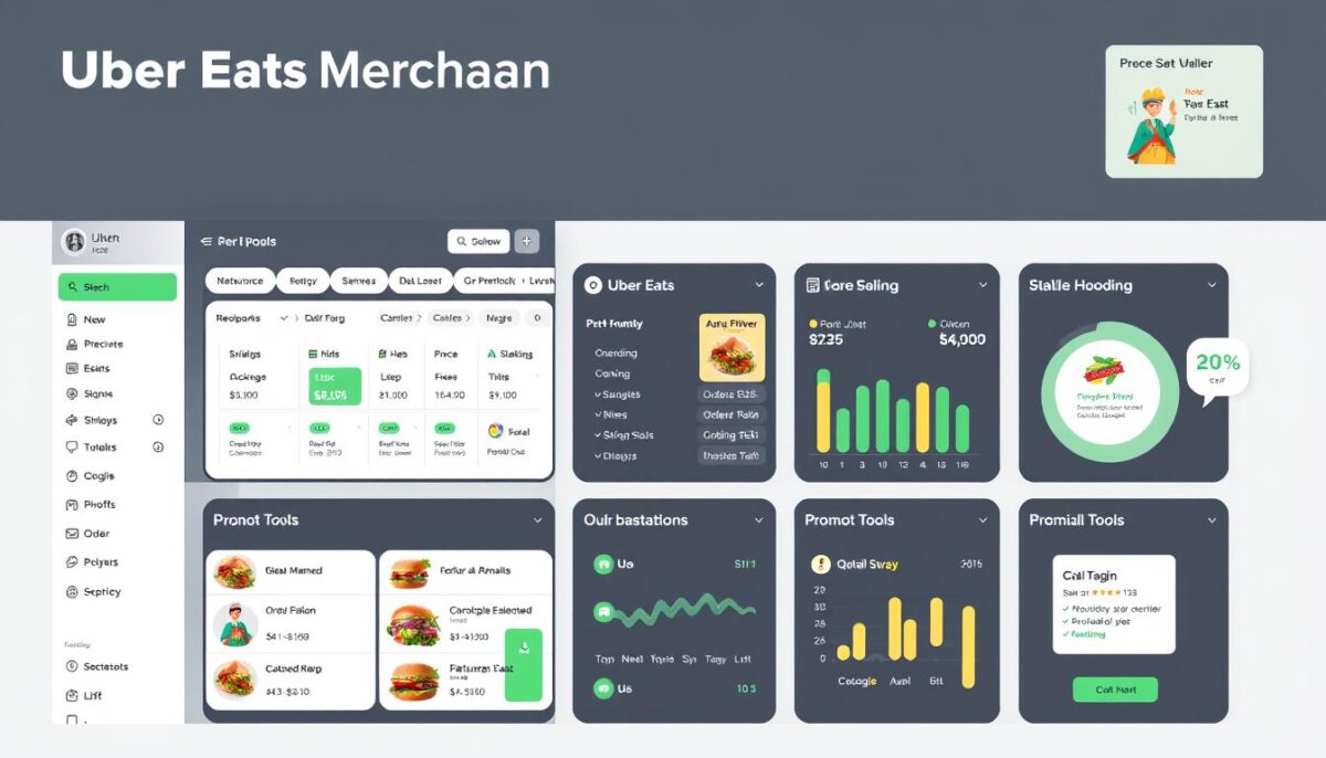 Generate an image of the Uber Eats merchant dashboard