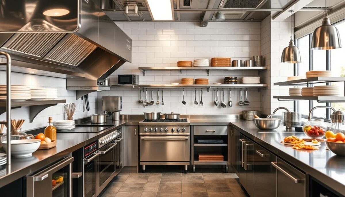 Image of a commercial kitchen with new equipment