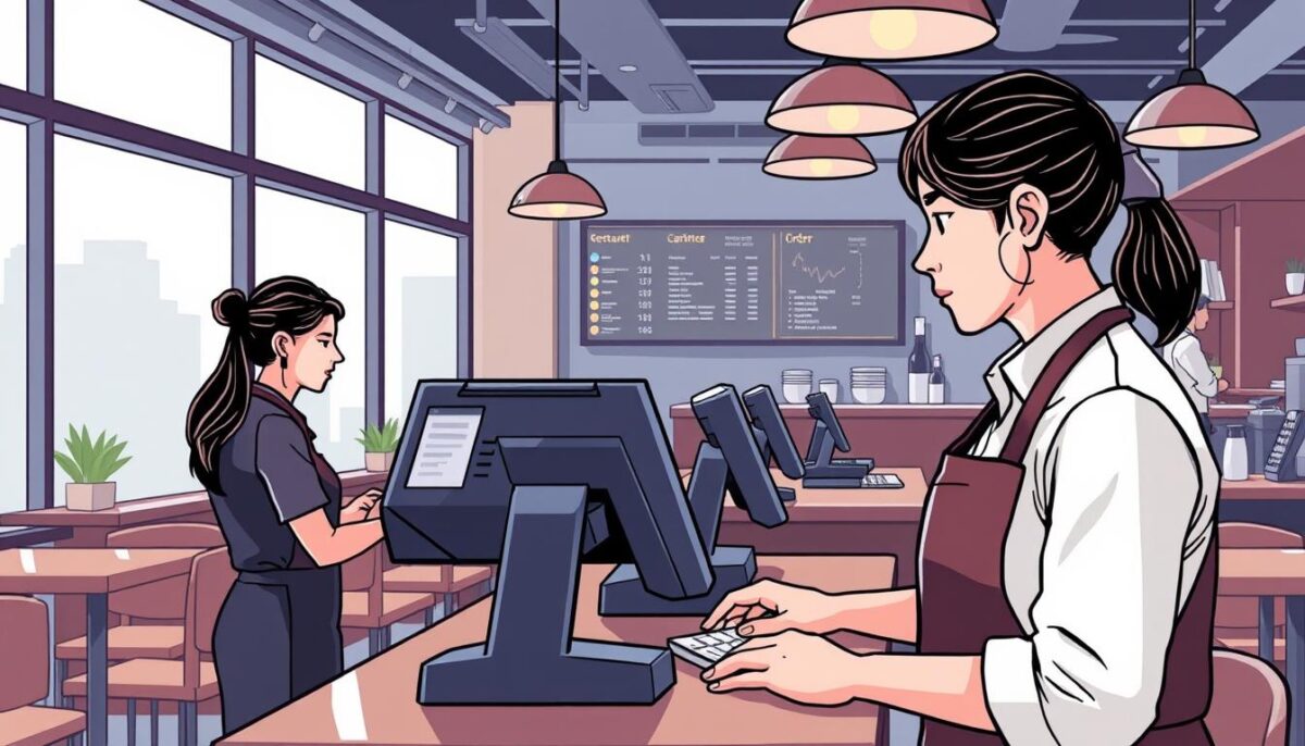 Image of a restaurant using a POS system
